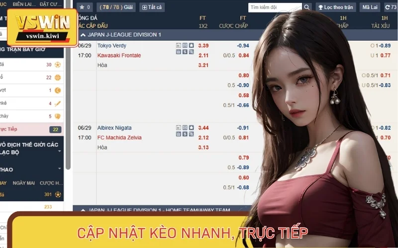 Thể thao Vswin cập nhật kèo cược nhanh chóng trong ngày cho game thủ